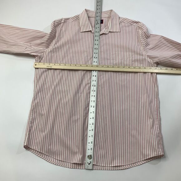 UNTUCKit Shirt Mens XL Extra Large SLIM Fit Foxglove Pink White Striped No Tuck - Picture 5 of 10